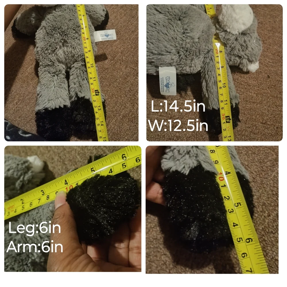 Hug Fun SITTING Mule DONKEY Gray and White Stuffed Animals Toys 14.5in - Picture 13 of 14